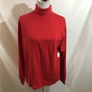 Keren Hart Red Long Sleeve Turtleneck - Womens Large, NWT, Bust 20”